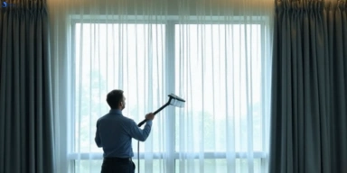 Commercial curtain steam cleaning service wilston hotels offices