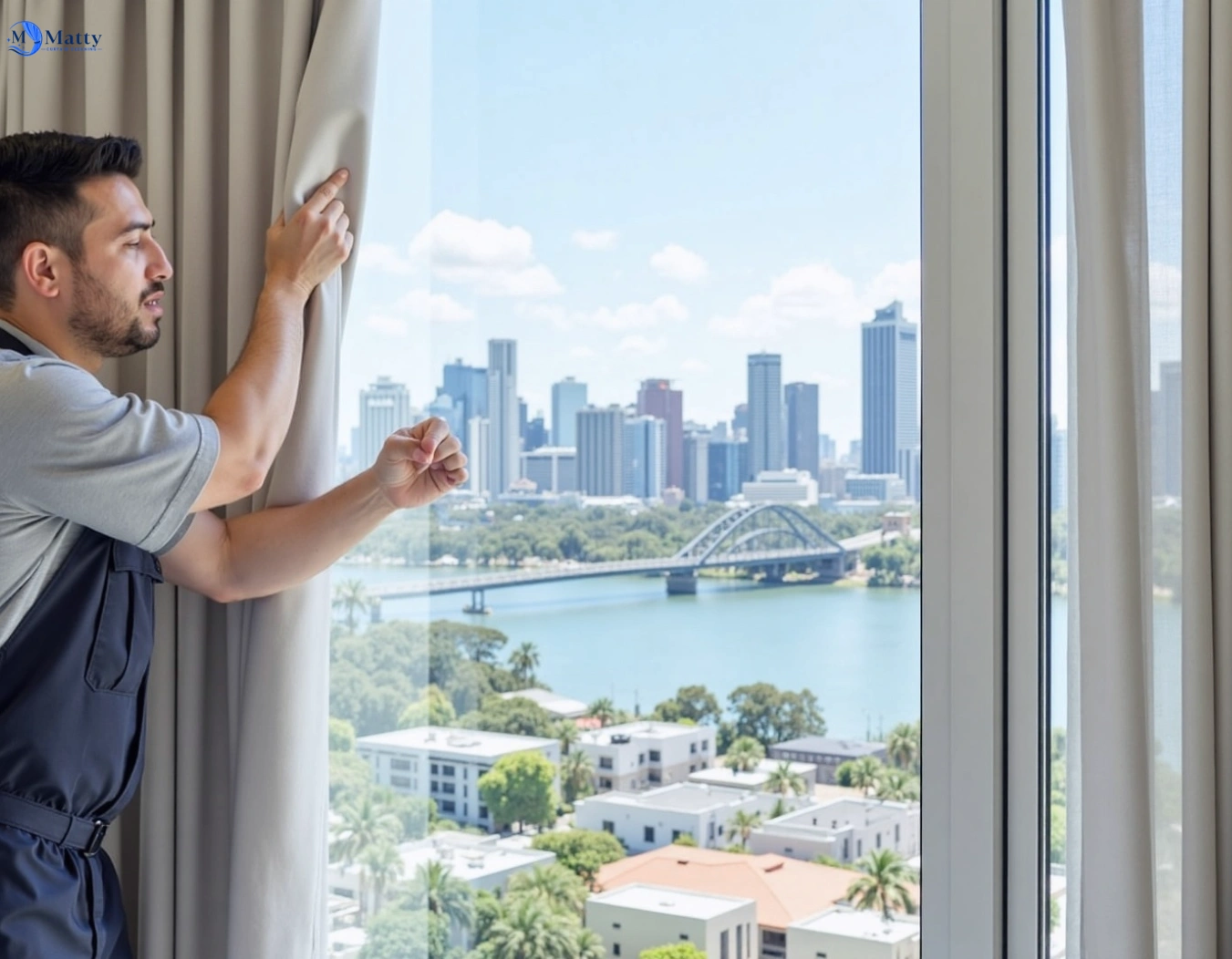 Professional curtain steam cleaning service wilston QLD by Matty Curtain Cleaning